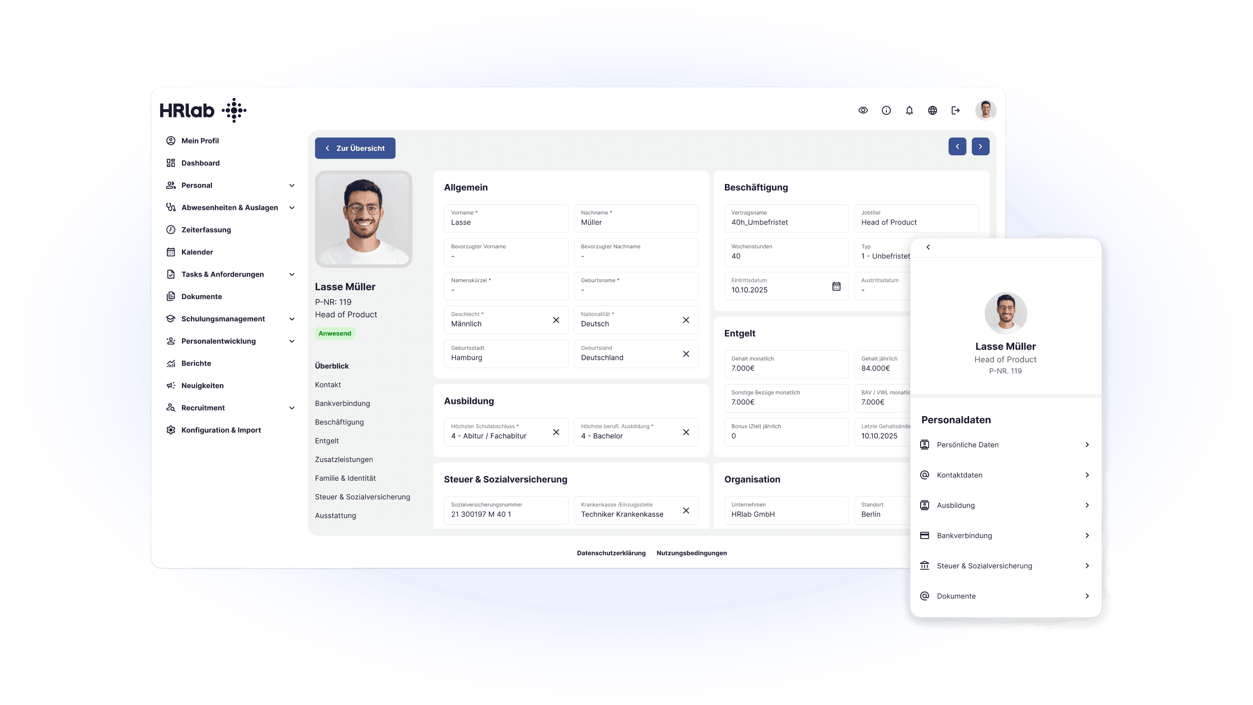 Digitale Personalakte in HRlab