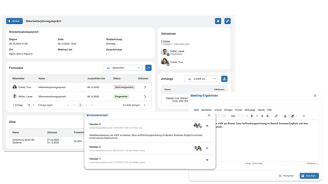 Mitarbeitergepräche Protokoll mit HRlab