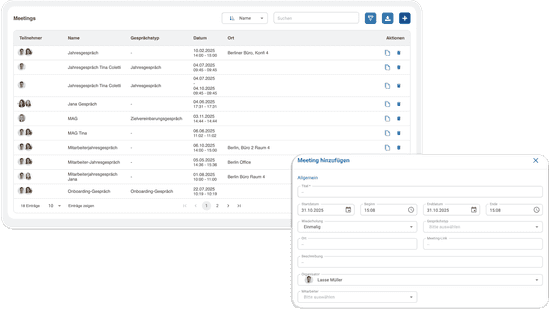 Mitarbeitergepräche einfache Terminplanung mit Hrlab